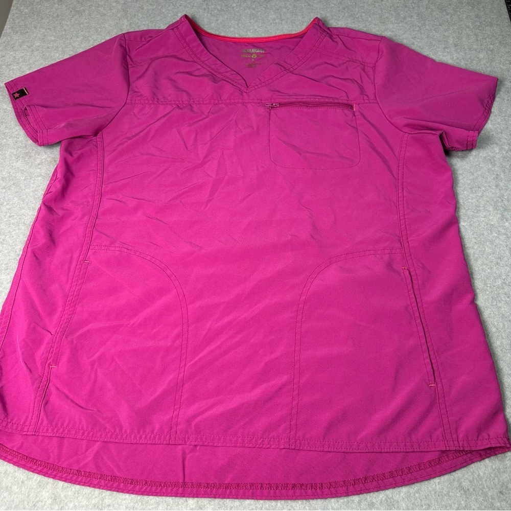 Scrubstar Women's‎ L Fuchsia V-Neck Scrub Top